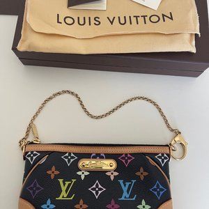 Vintage Louis Vuitton Pochette Milla MM Chain Hand Bag MultiColor